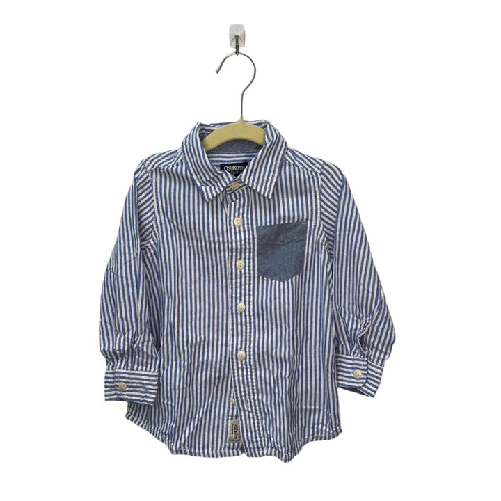 Collared Striped Button-Up Shirt