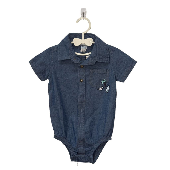 SS Collared Button Up Onesie