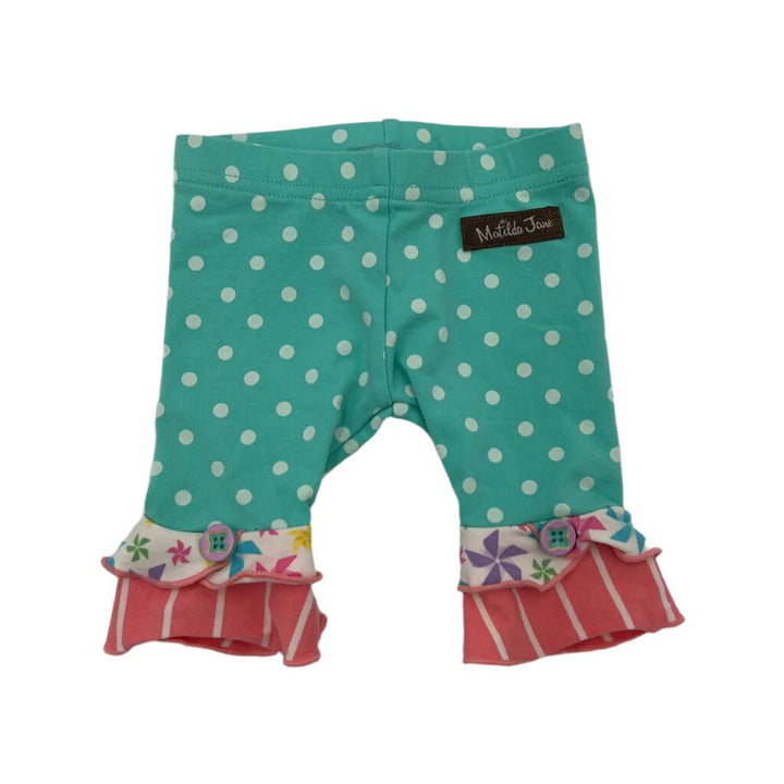 Polka Dot Leggings / Ruffle Ankles