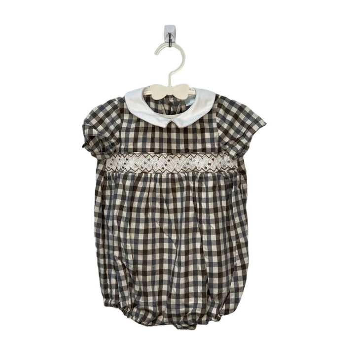 SS Peter Pan Collar Smocked Romper