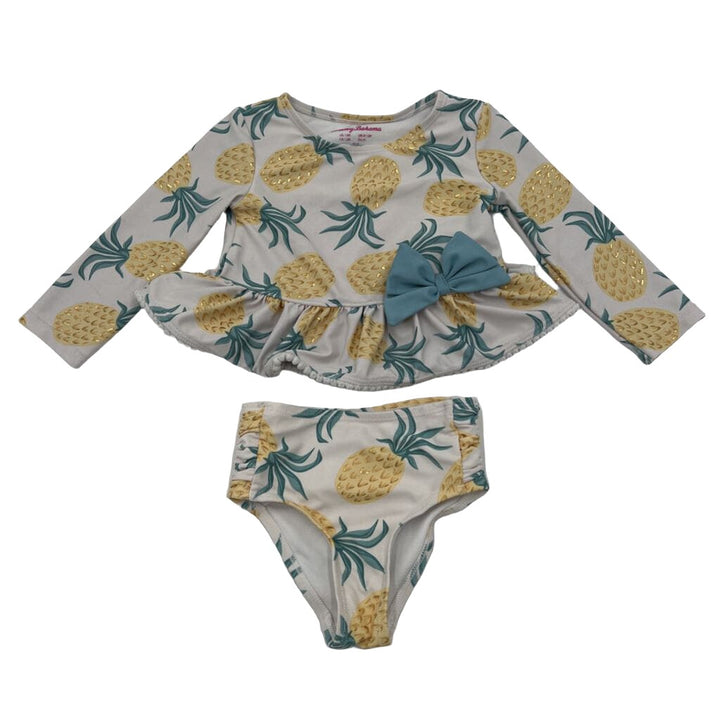 LS Two Pc Bathing Suit / Pineapples
