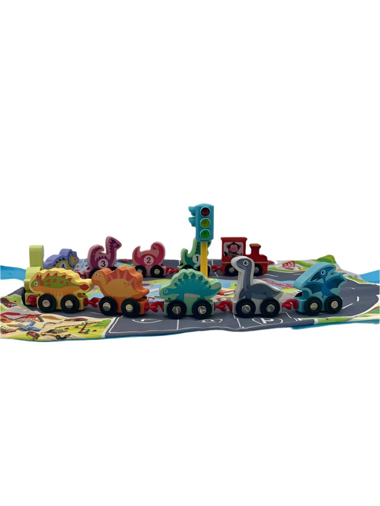 Magnetic Dino Train Set + Bag Play Mat