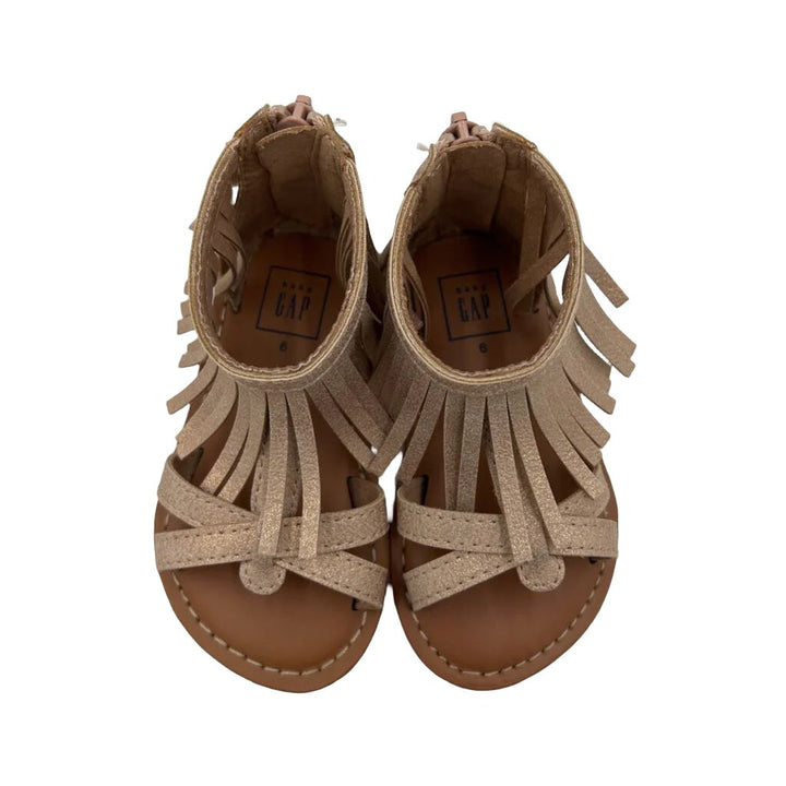 Zipper Back Tassel Sandals