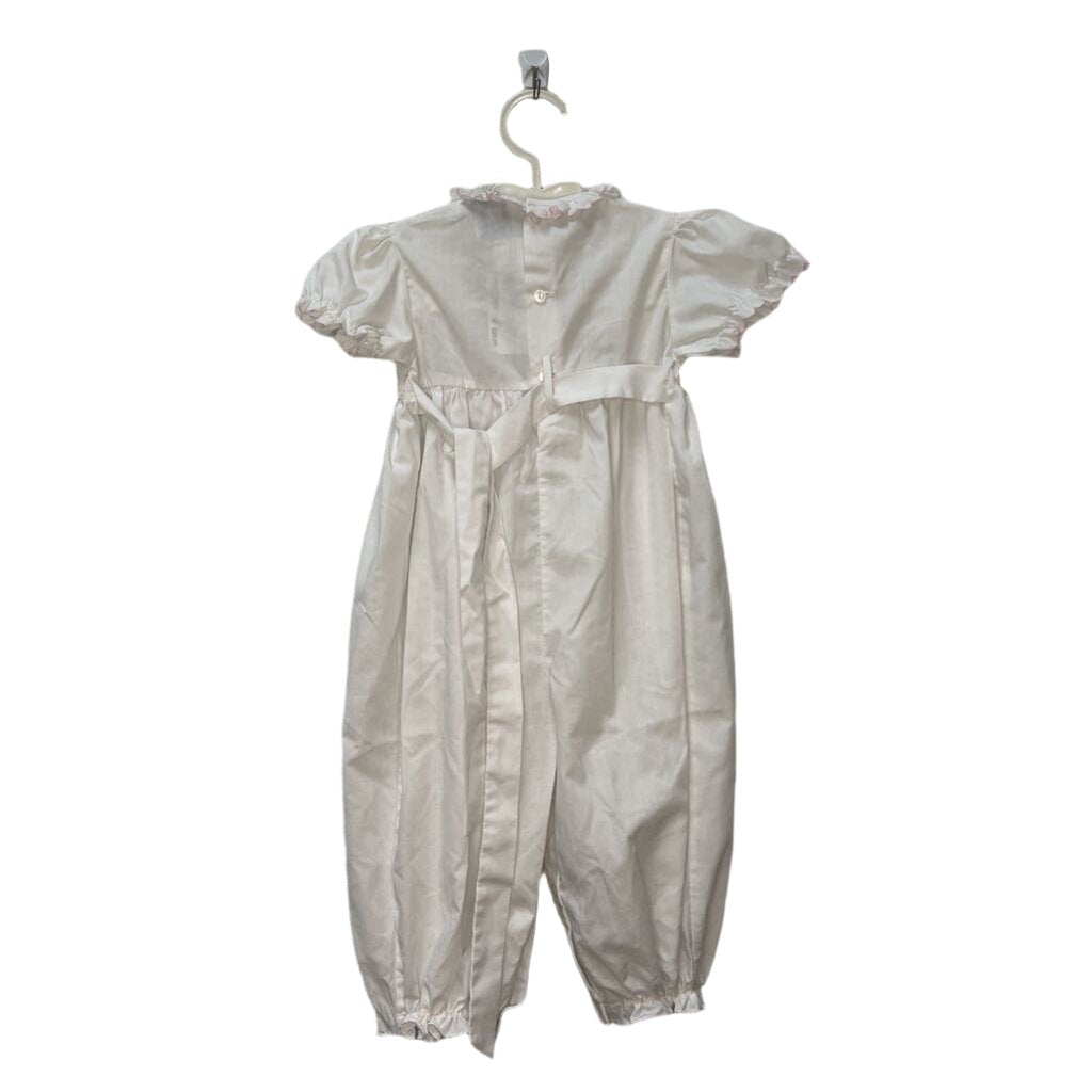 SS Ruffle Collar Smocked Romper / Flowers