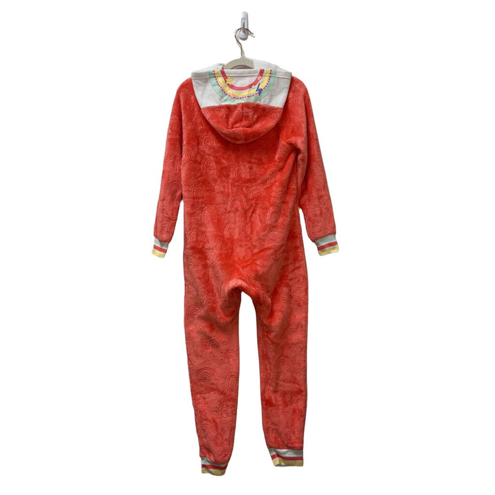 Hooded Fleece Rainbown Footless Onesie
