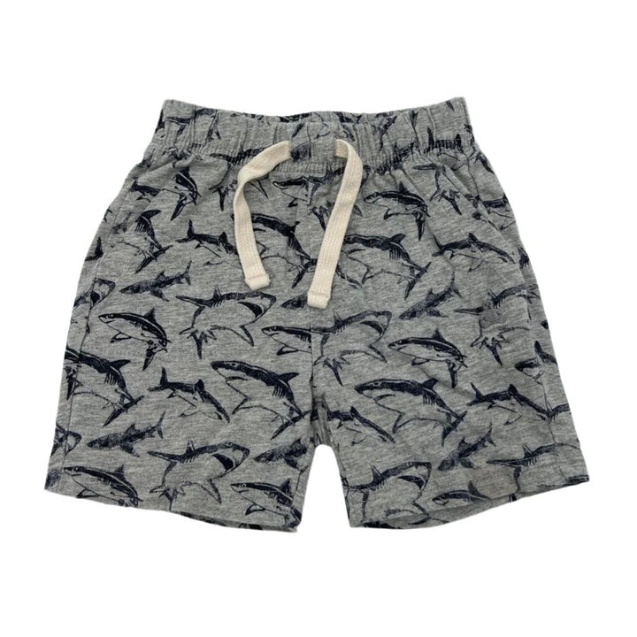 Elastic Waist Cotton Shorts / Sharks
