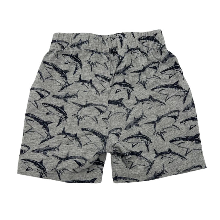 Elastic Waist Cotton Shorts / Sharks