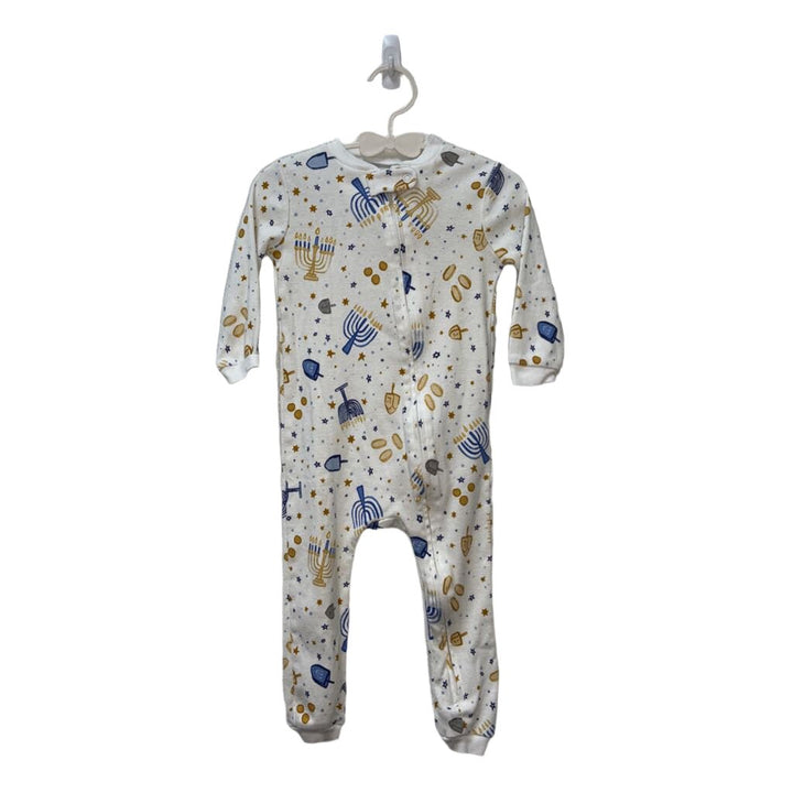 Hanukah Zippered Footed Onesie