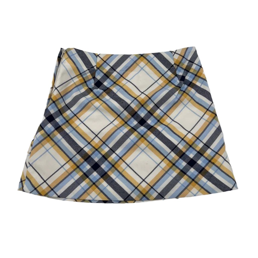 Ruffle Front Plaid Skirt