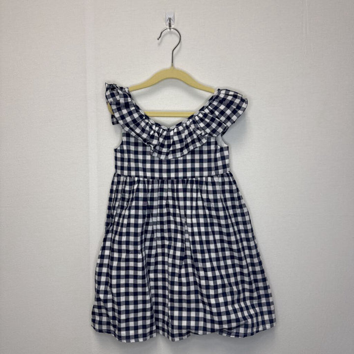 Checkered Ruffle Collar Dress