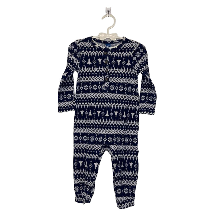 LS Footless Thermal Onesie / Christmas Trees