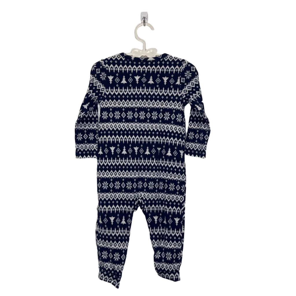 LS Footless Thermal Onesie / Christmas Trees