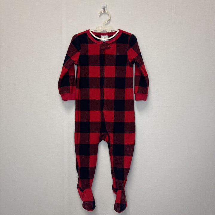 LS Footed Plaid Onesie