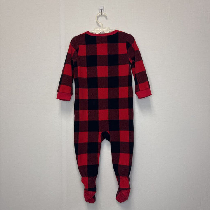 LS Footed Plaid Onesie