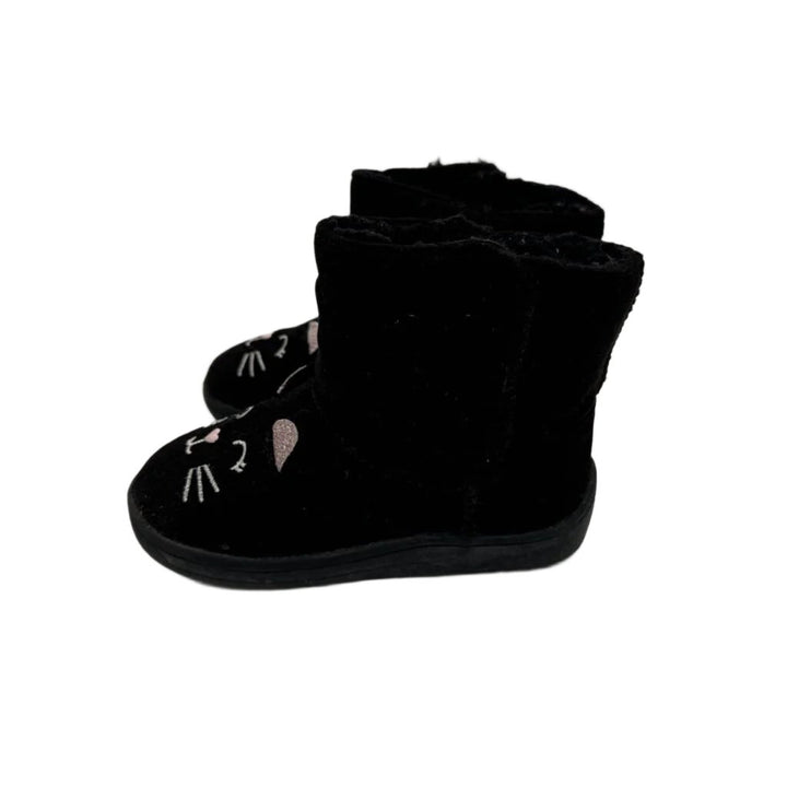 Fleece Lined Velcro Boots / Cat Face