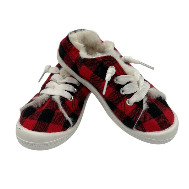 Slip On Plaid Fleece Lined Shoes