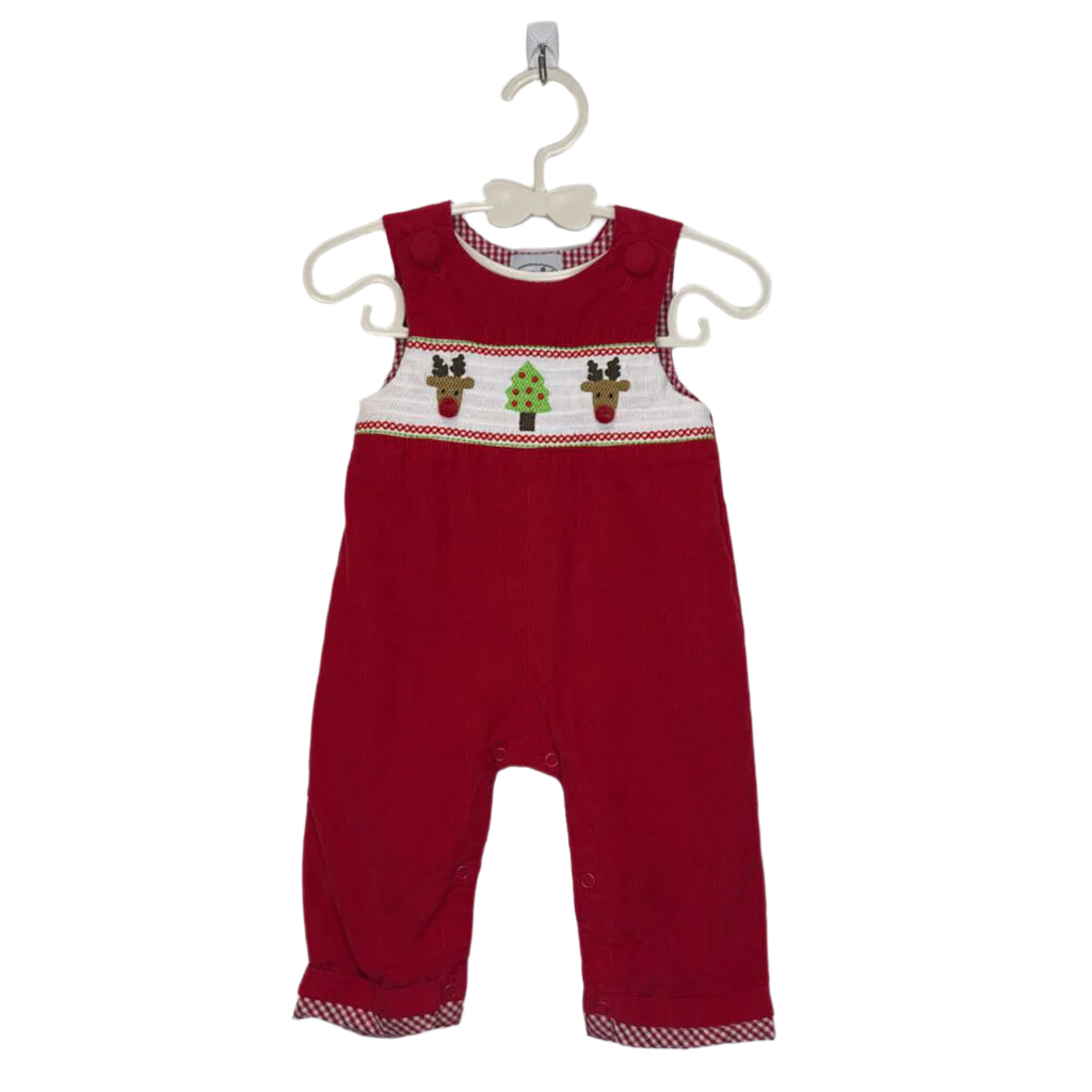 Sleeveless Smocked Romper / Reindeer