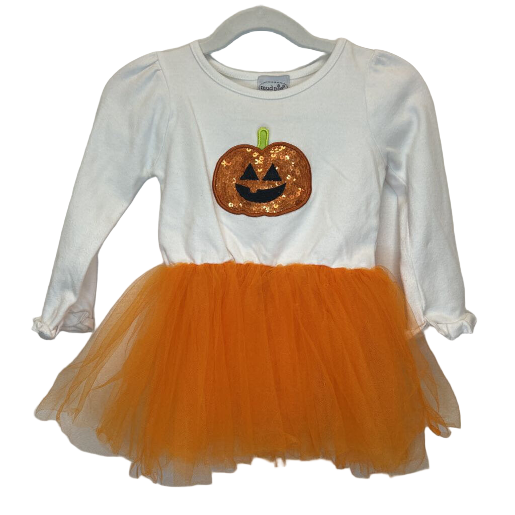 LS Shirt + Tulle Skirt / Sequin Pumpkin