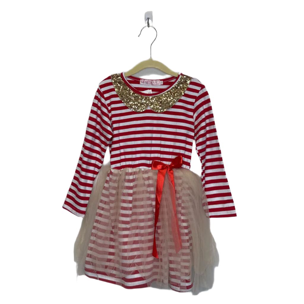 Sequined Collar Christmas Dress
