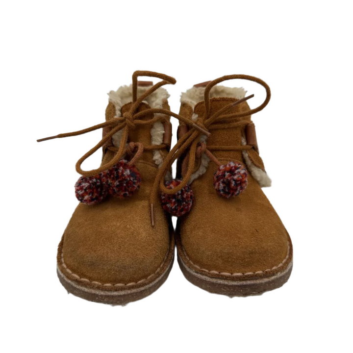 Lace Up Suede Booties