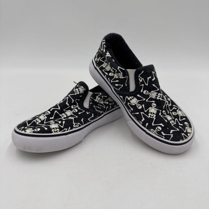 Slip On Halloween Tennis Shoes / Skeletons