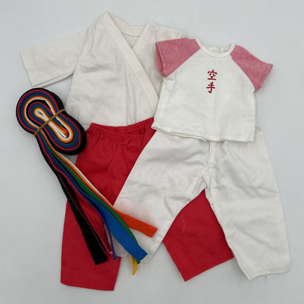 Doll Karate Outfit + Belts