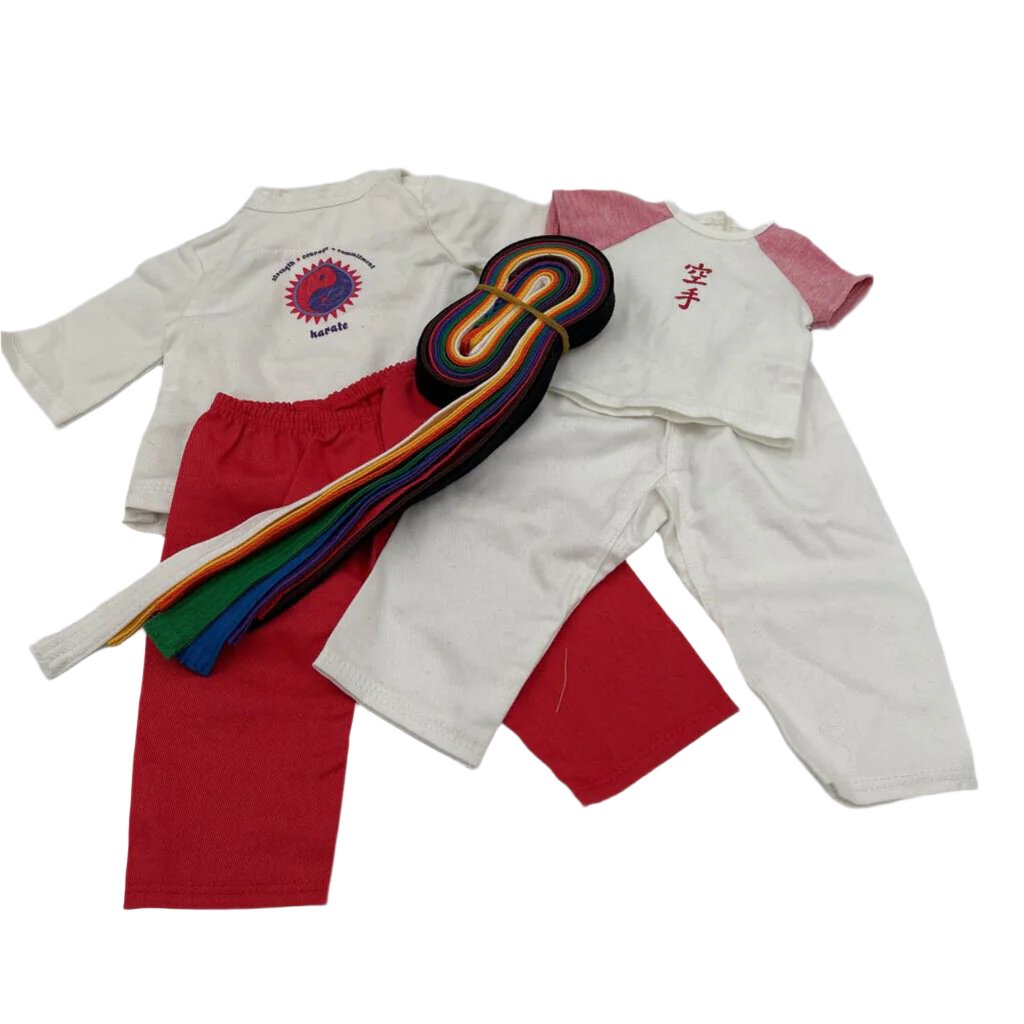 Doll Karate Outfit + Belts