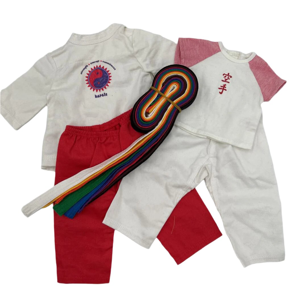 Doll Karate Outfit + Belts