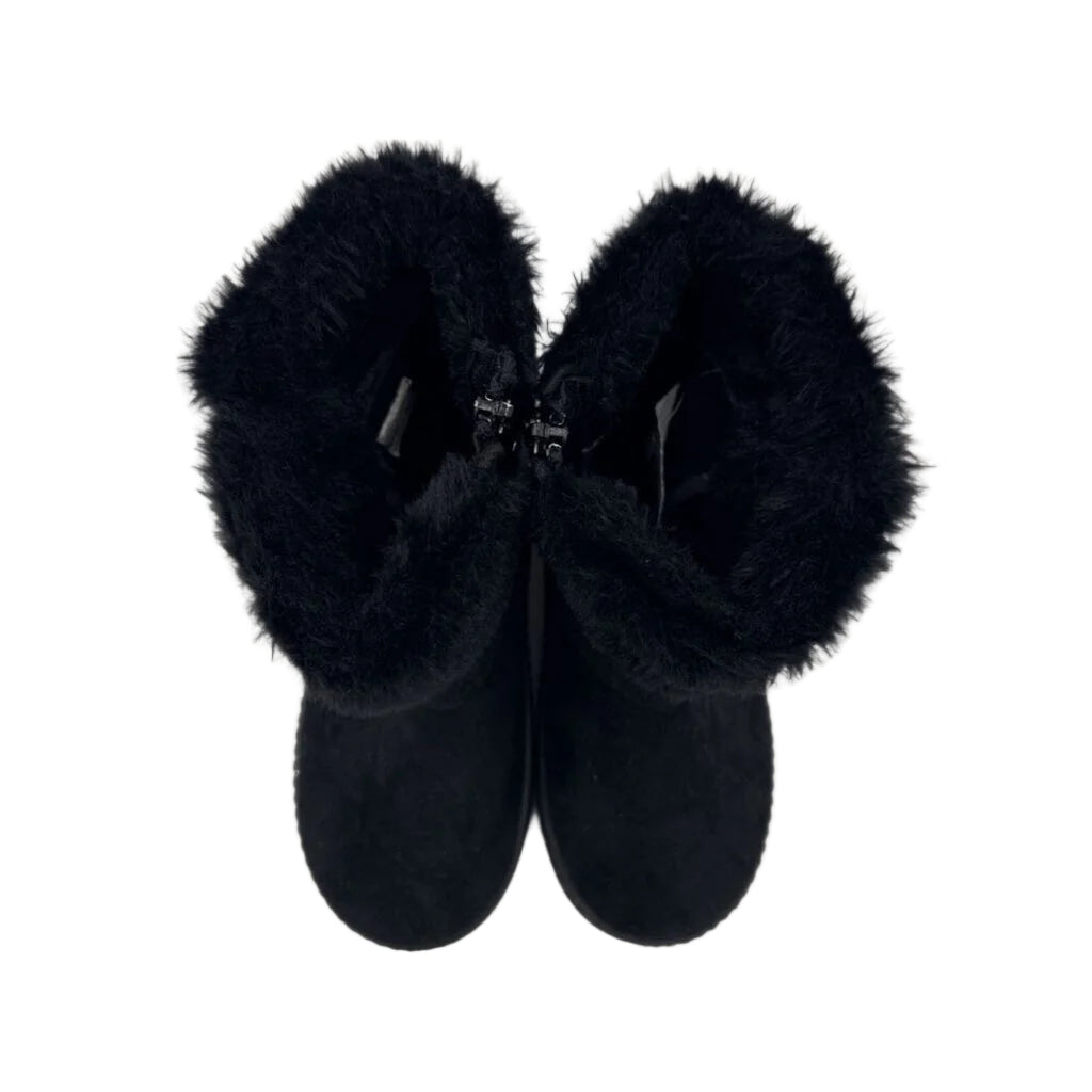 Zip Up Faux Fur Covered Ankle Boot