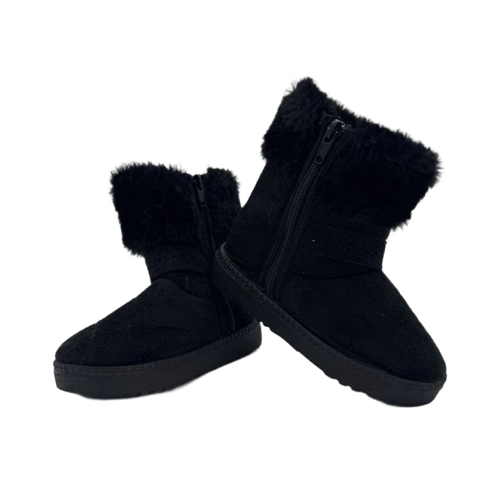 Zip Up Faux Fur Covered Ankle Boot