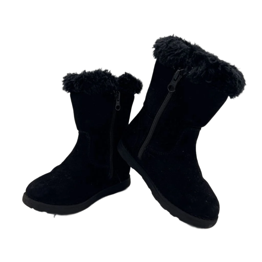 Zip Up Faux Fur Tall Ankle Boot