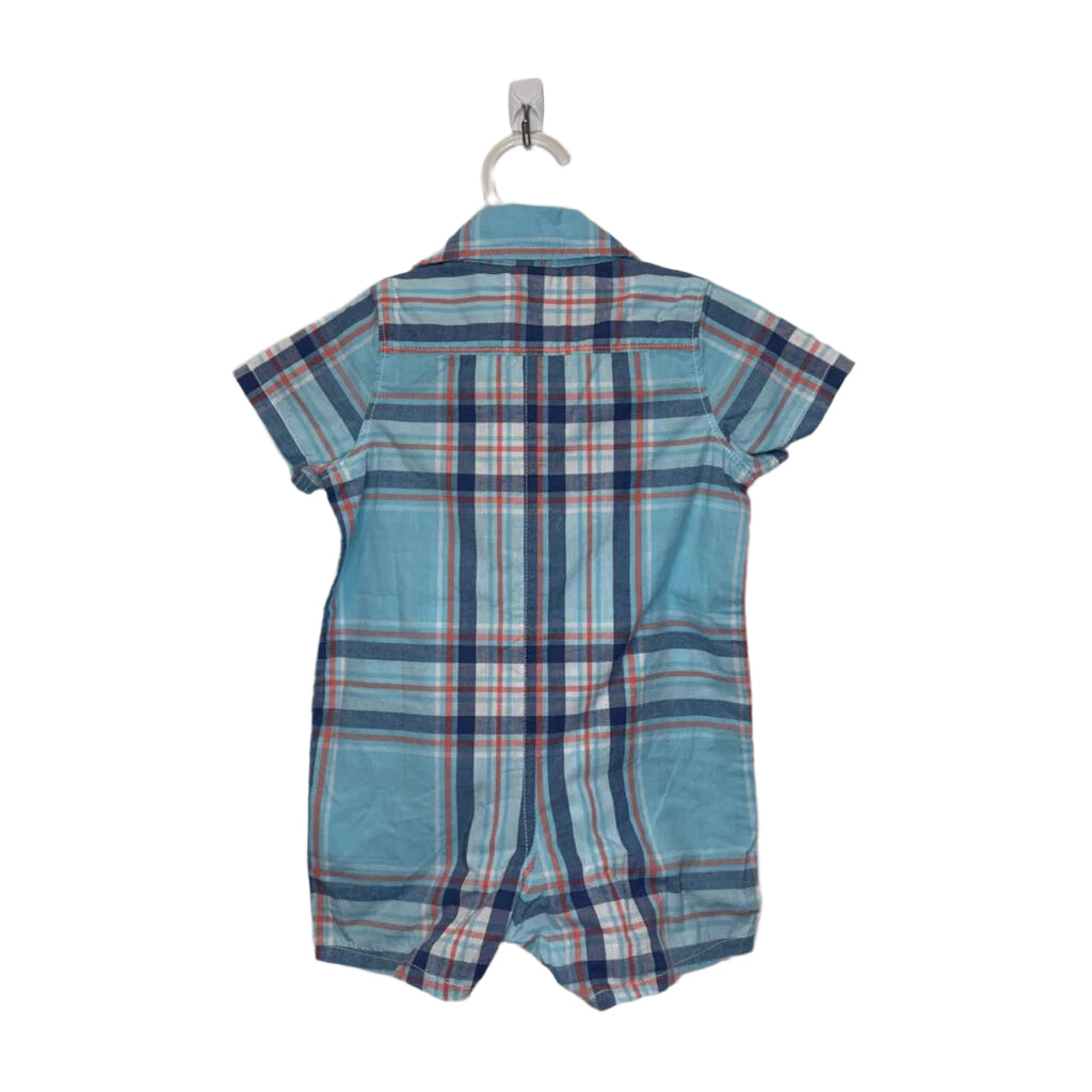 SS Collared Romper / Plaid