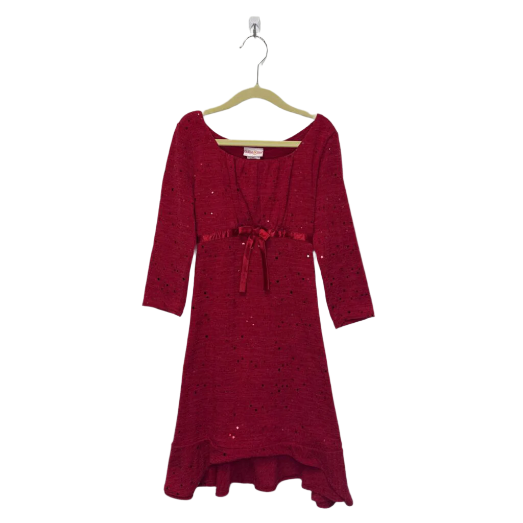 Qtr Sleeve Empire Waist Dress / Glitter