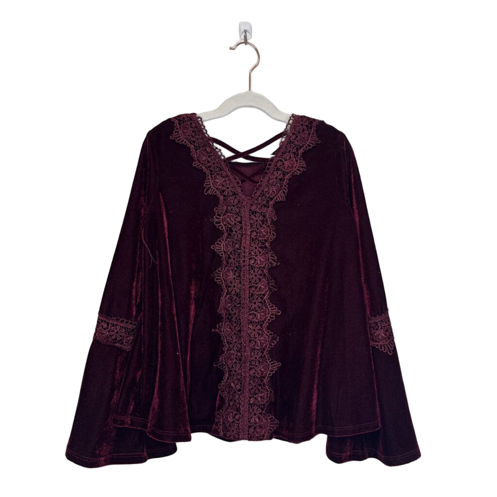 LS Velvet Shirt / Lace Details