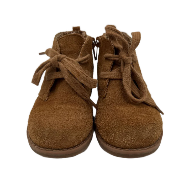 Zip + Lace Up Suede Shoes
