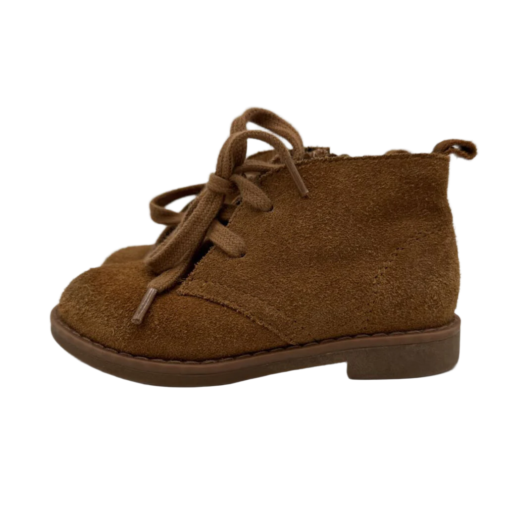 Zip + Lace Up Suede Shoes