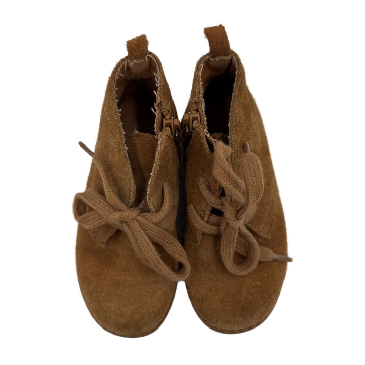 Zip + Lace Up Suede Shoes