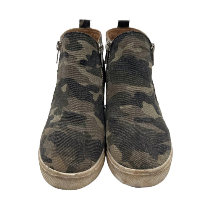 High Top Camo Wedge Tennis Shoes