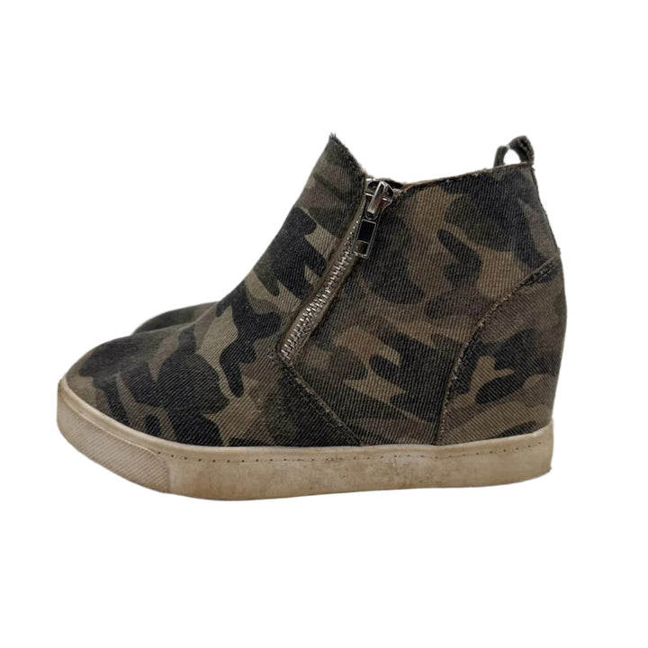 High Top Camo Wedge Tennis Shoes