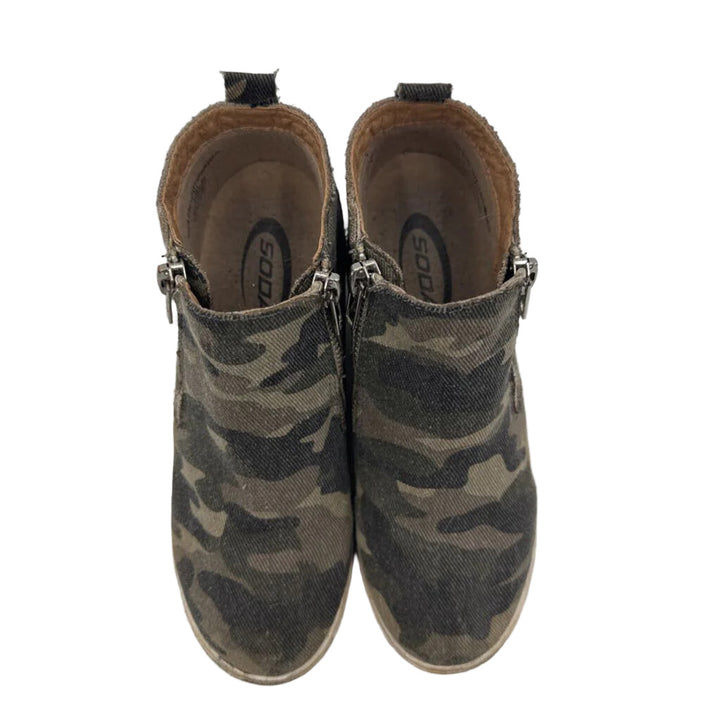 High Top Camo Wedge Tennis Shoes