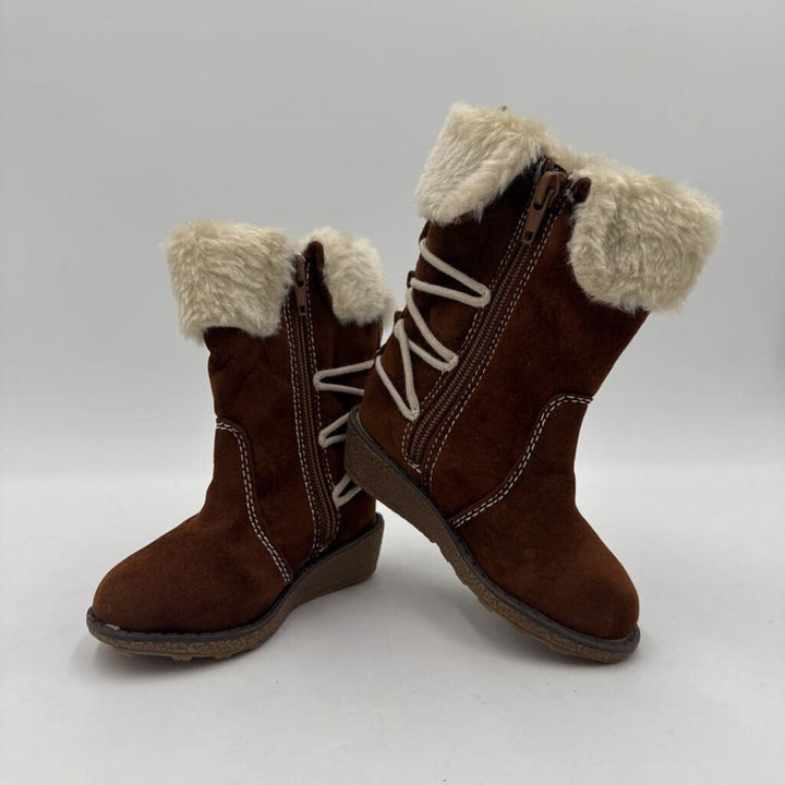 Tall Fleece Line Suede Zip Up Boots