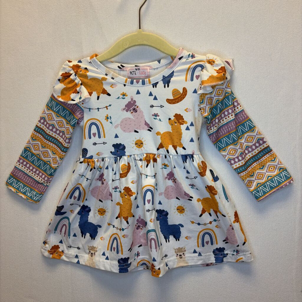 LS Empire Waist Dress / Llamas