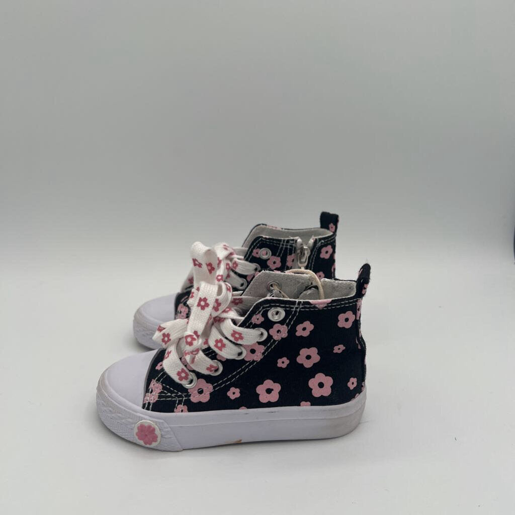 Zip + Lace Up Sneakers / Flowers