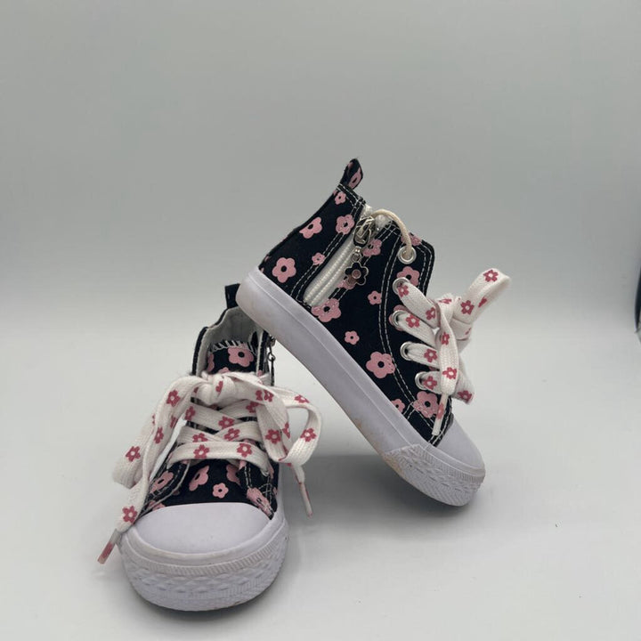 Zip + Lace Up Sneakers / Flowers