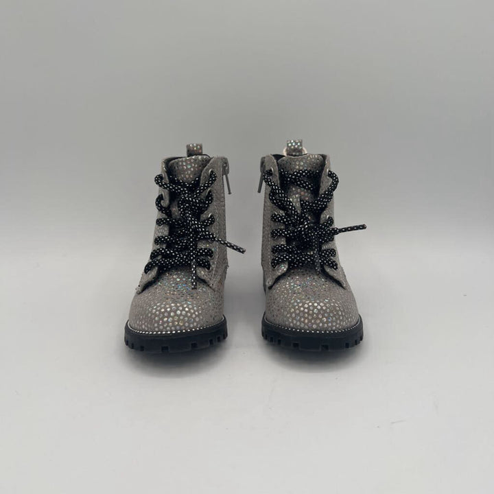 Zip + Lace Up Boots / Glittery