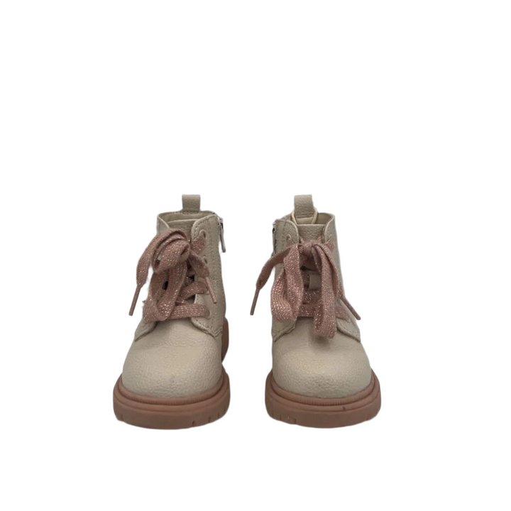 Zip + Lace Up Boots / Glittery