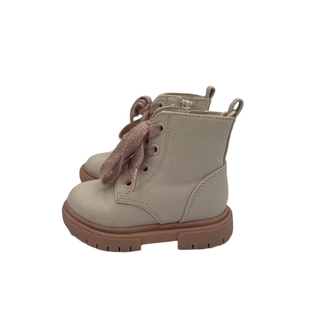Zip + Lace Up Boots / Glittery
