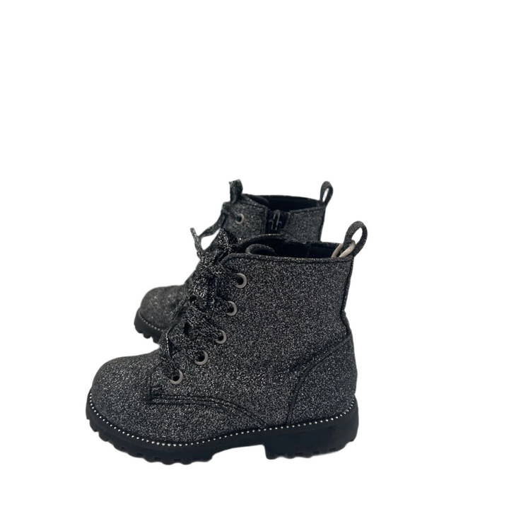 Zip + Lace Up Boots / Glittery