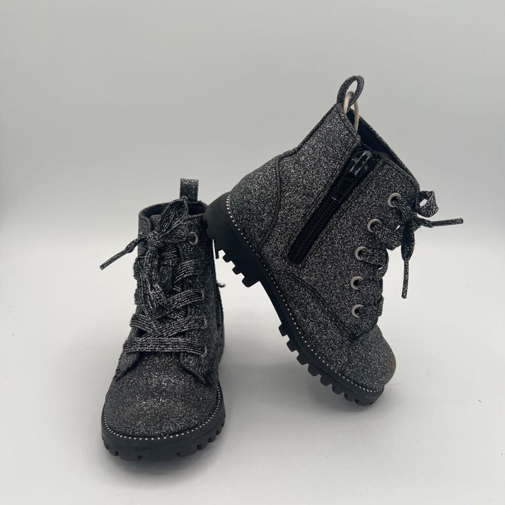 Zip + Lace Up Boots / Glittery