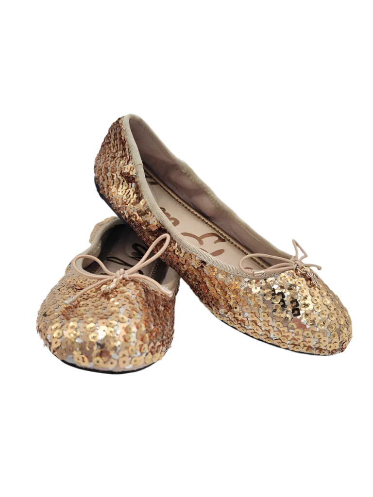 Glittery Gold Flats